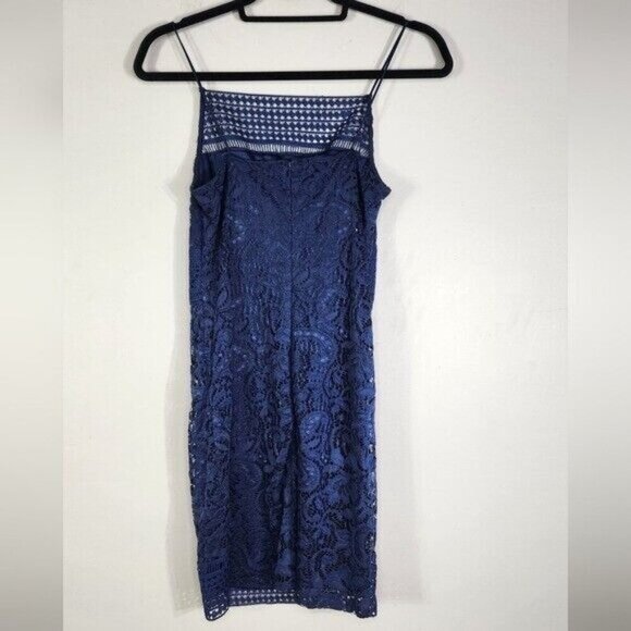 TOPSHOP Strappy Crochet Lace Bodycon Short Party Dress Size 6 - Picture 3 of 5